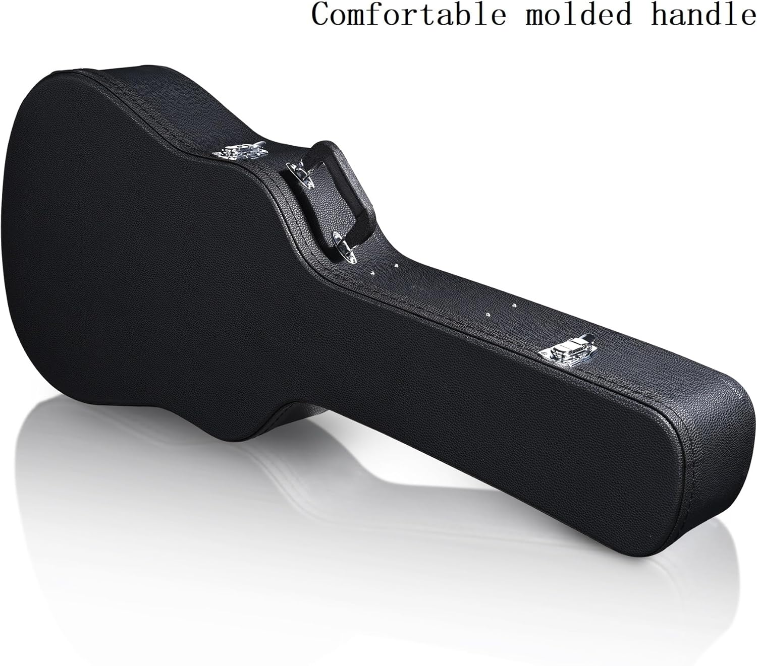 Acoustic Guitar Hard Shell Carrying Case, 41" Acoustic Guitar Wooden Hard Shell Lockable with Key, Black (Acoustic Guitar)
