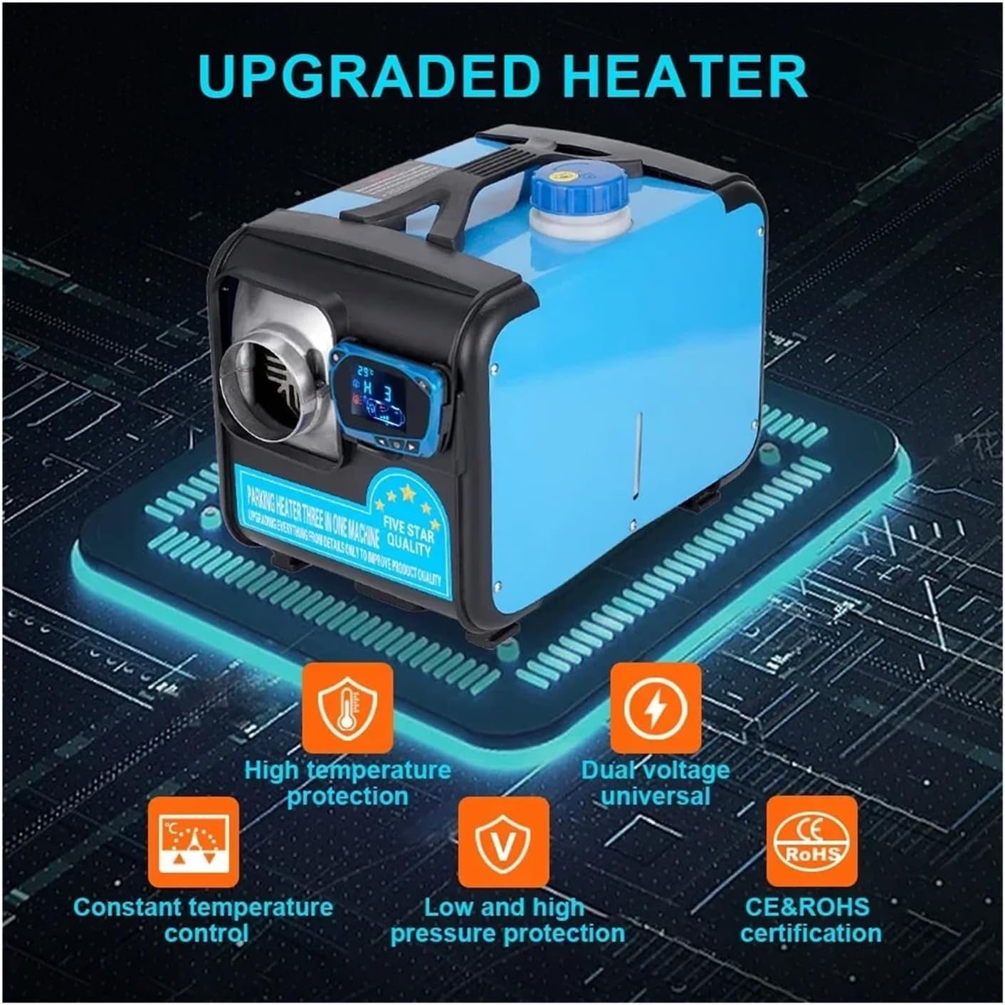 12V/24V Diesel Air Heater Integrated Parking Suitable Compatible with Winter Heating In Trucks Cars Homes Cabins Boats And Vehicles(12V 24V 220V Heater3)