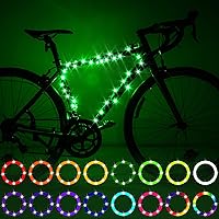 Vista 8 de Waybelive 2 Pack LED Bike Wheel Light, Remote Control Bicycle Tire LED Light, Wheelchair Light, 16 Color Change by Yourself, Waterproof, Super