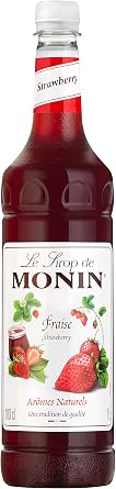 Monin Premium Coffee Syrup Strawberry 1 Litre and Pump