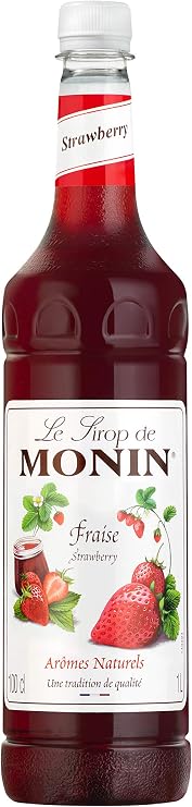 Monin Premium Coffee Syrup Strawberry 1 Litre and Pump