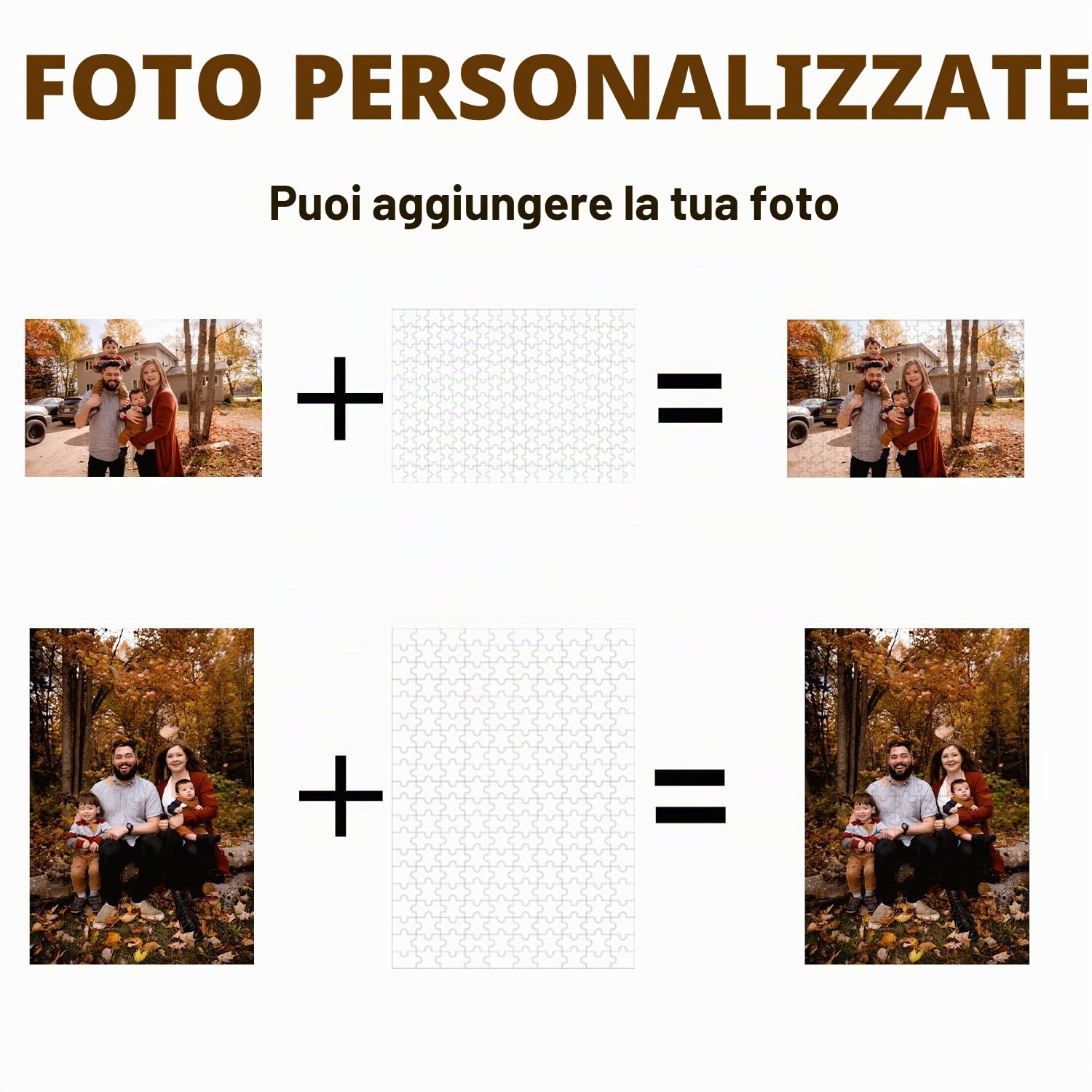 Puzzle Personalizzato Con Foto 35/70/120/200/300/500/1000/1500/2000/3000 Pezzi per Gioco Adulto Familiare Matrimonio Laurea Regalo