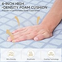 Vista 3 de LILYPELLE Repuesto de colchón para sofá cama de 4 pulgadas, colchón de espuma viscoelástica para sofás cama y sofás para ocultar una cama, sofá