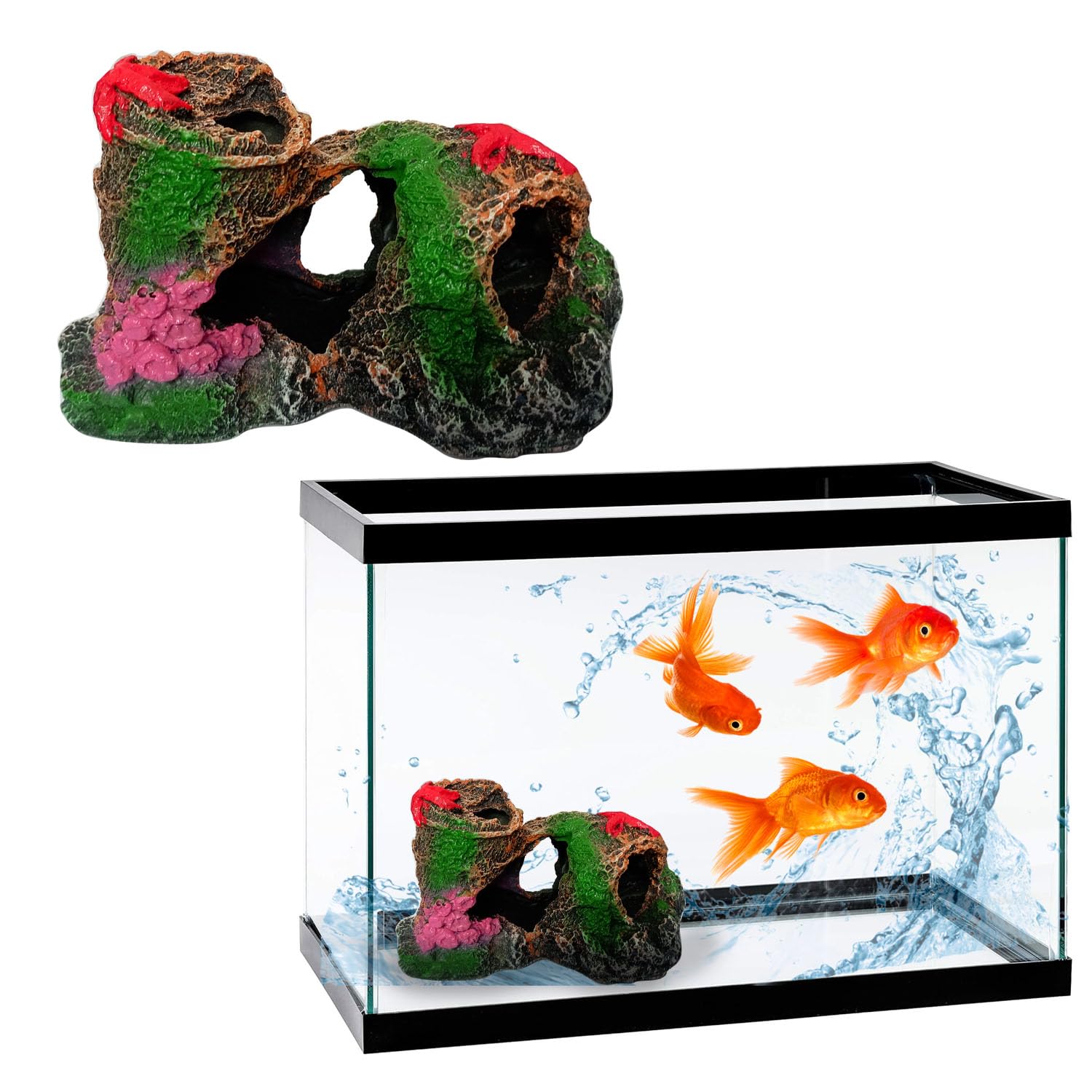 Smiling Pets Resin Baby Twin Drums Betta Log Aquarium Decorations Ornament Fish House Cave Wood House Decor for Small and Medium Fish Tank (Twin Drum-Ornament) (B0CX5FTKX7) Amazon Price History, Amazon Price Tracker