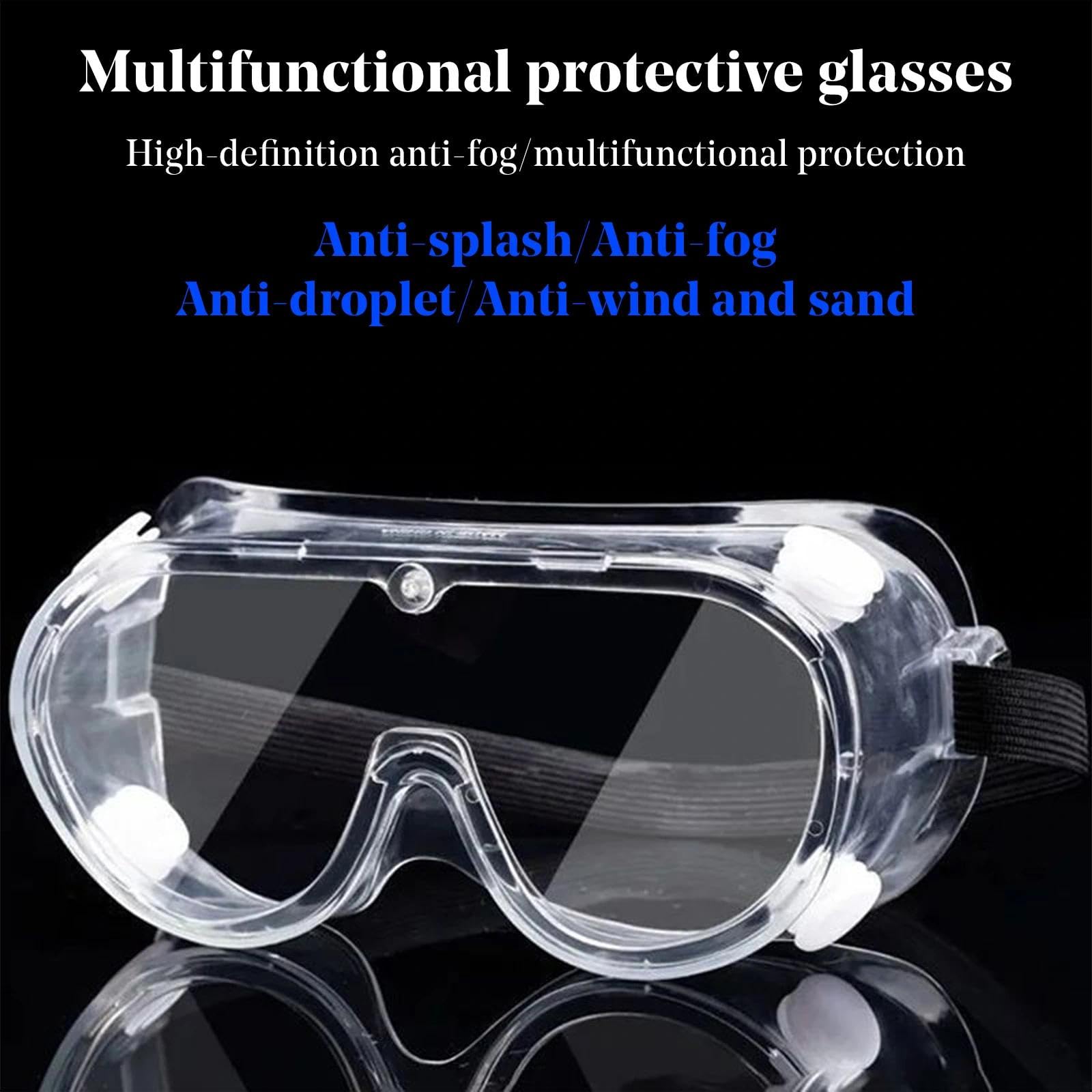 TRHDFW Safety Goggles Clear Wraparound Safety Glasses Eye Impacted Sealed Protective Work Goggles Over Spectacles for DIY Lab Grinding etc GENERAL PURPOSE GOGGLES CLEAR - Image 3