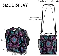 Vista 3 de Bolsa de almuerzo con atrapasueños, lonchera bohemia, bolsa de almuerzo aislada, bolsa de mano térmica con correa de hombro ajustable extraíble