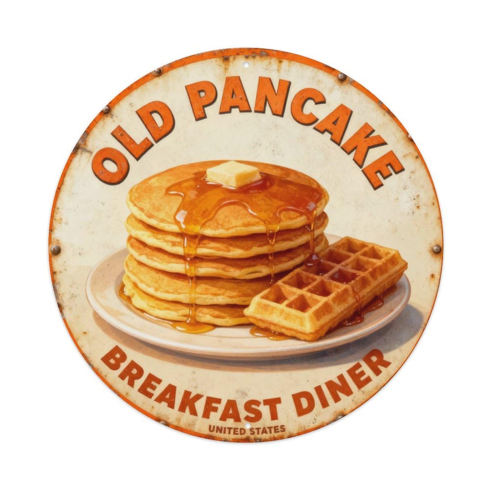 OLD PANCAKE BREAKFAST DINER Metal Tin Sign Plaque