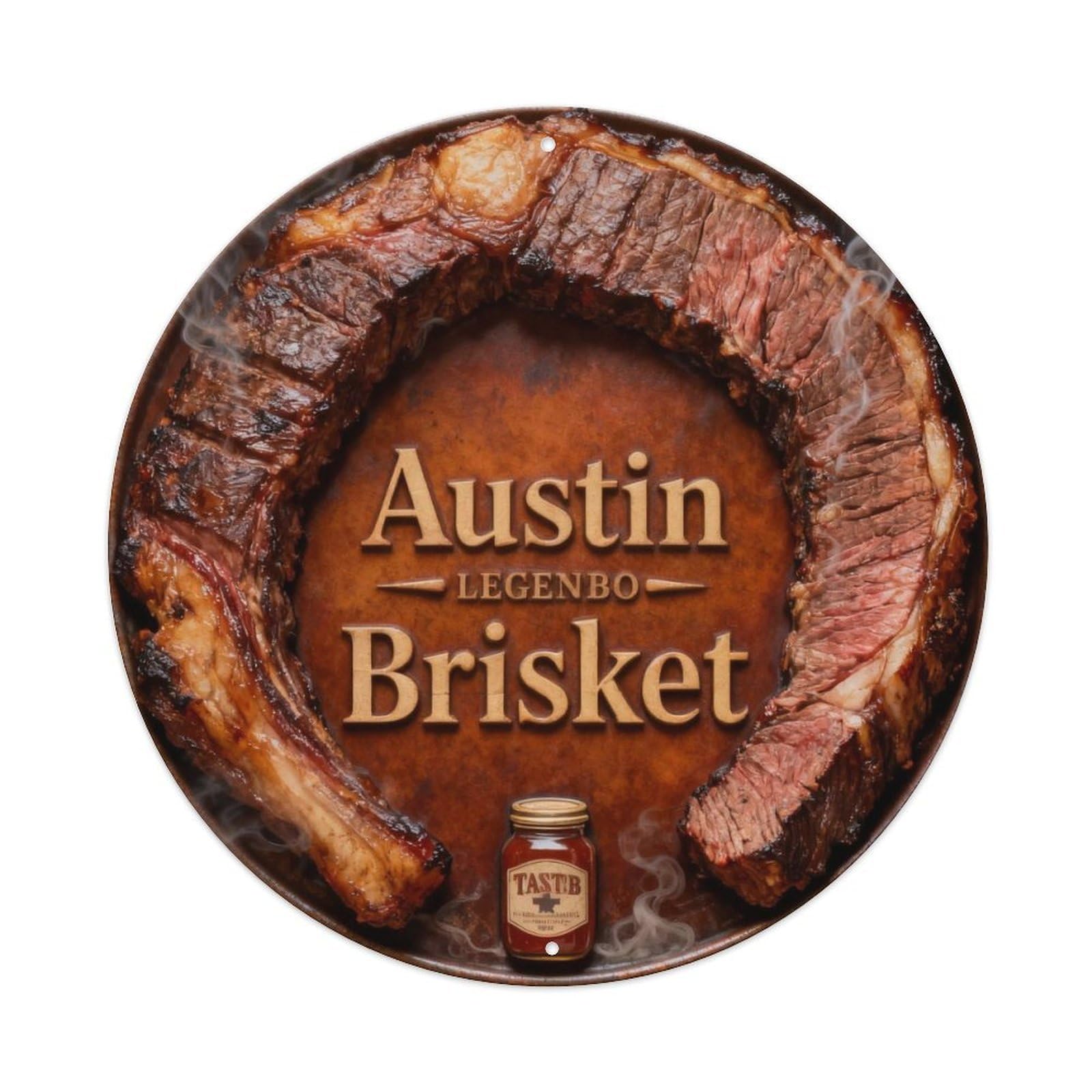Austin Brisket Metal Tin Sign Plaque