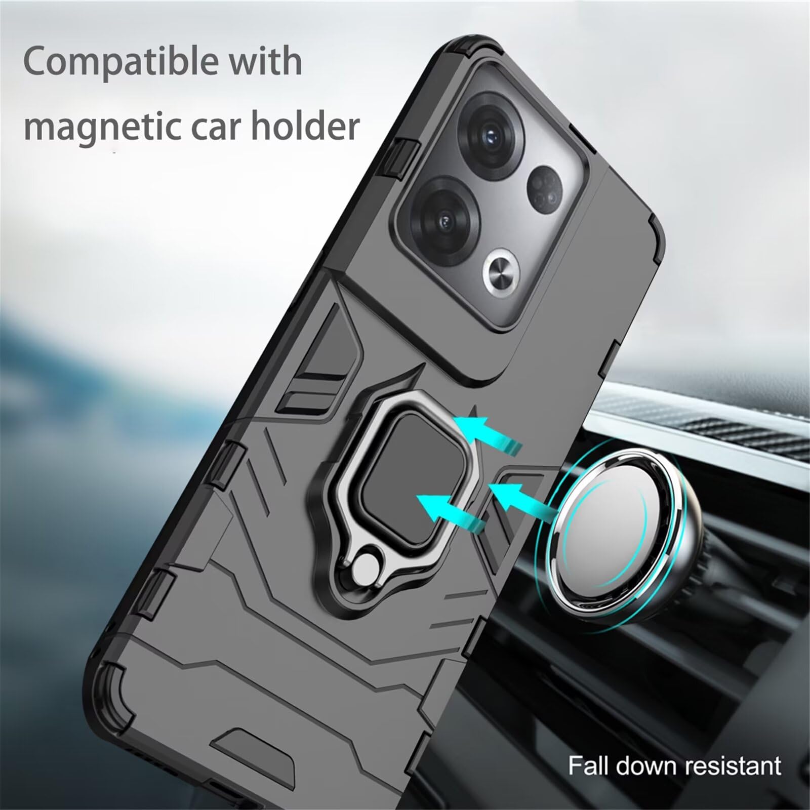 Coque Hybride Armure Aluminium Luxe Pour OPPO Reno 8 / 8 Pro - Protection Complète