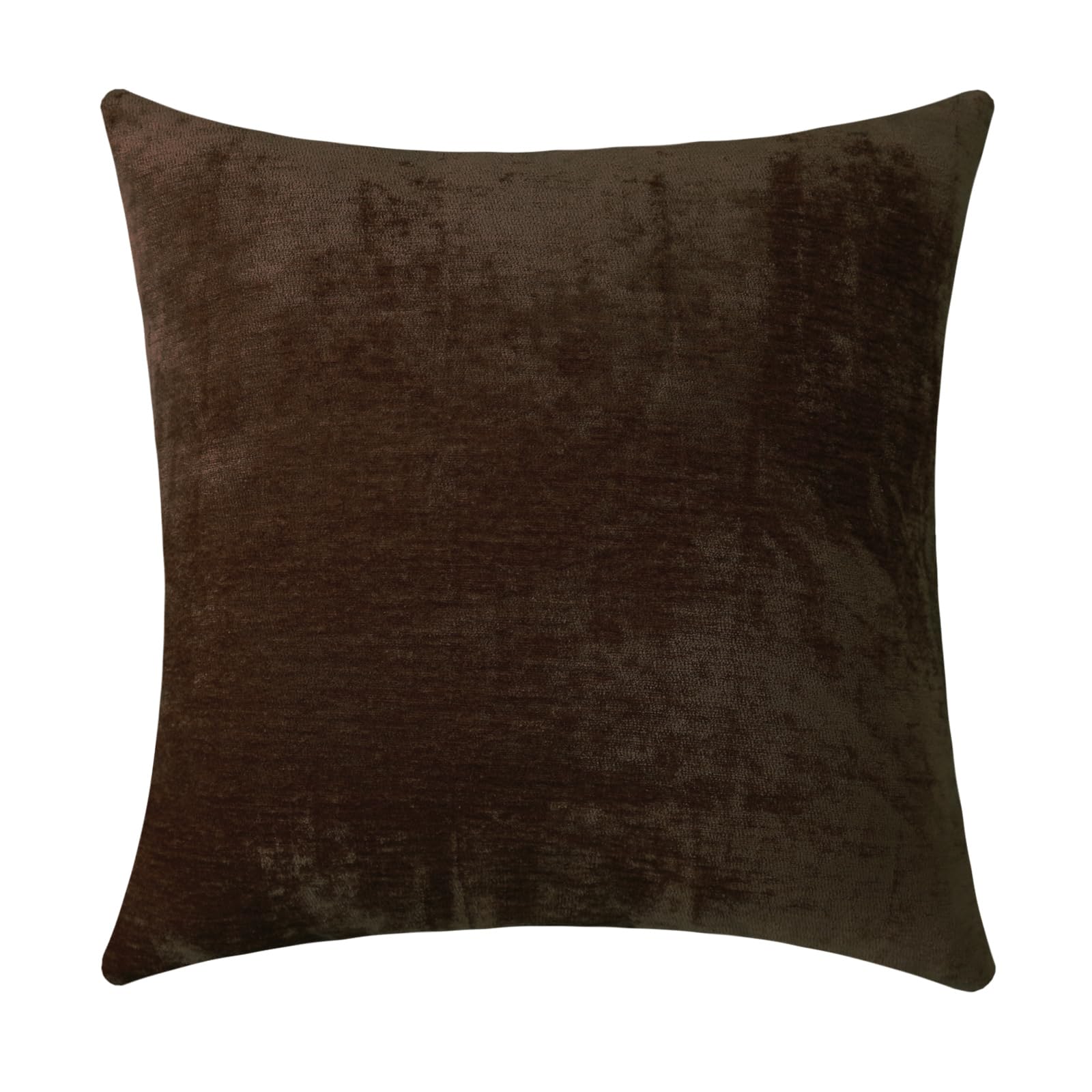 Jeneoo Coffee Brown Decorative Throw Pillow Covers Soft Chenille Comfy Solid Couch Cushion Case Decor (Set of 1, 26 x 26 Inches)