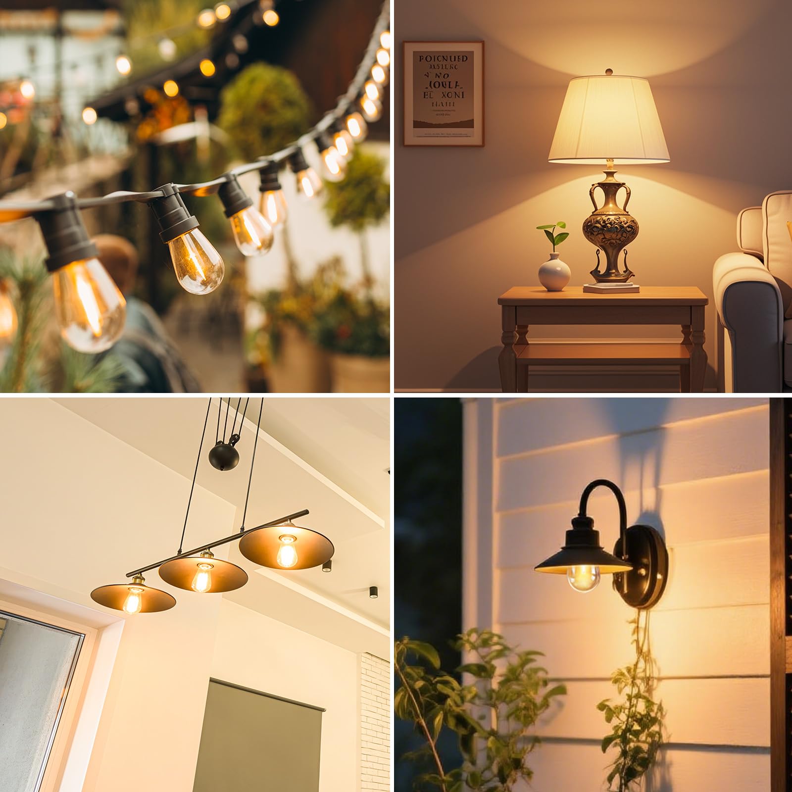 48 Pack S14 LED Replacement Light Bulbs Shatterproof Plastic 1W Outdoor String Light Bulbs for Patio Garden Waterproof — view 8