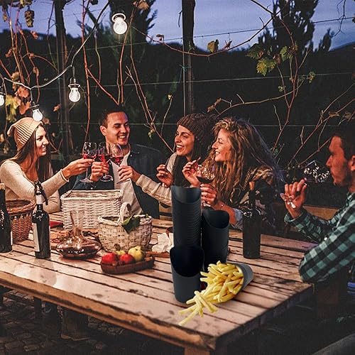 Miniatura 4 de Kingzhuo 50 unidades de soporte para papas fritas de 14 onzas, tazas de papel para llevar, conos desechables, cajas de palomitas de maíz, bandejas