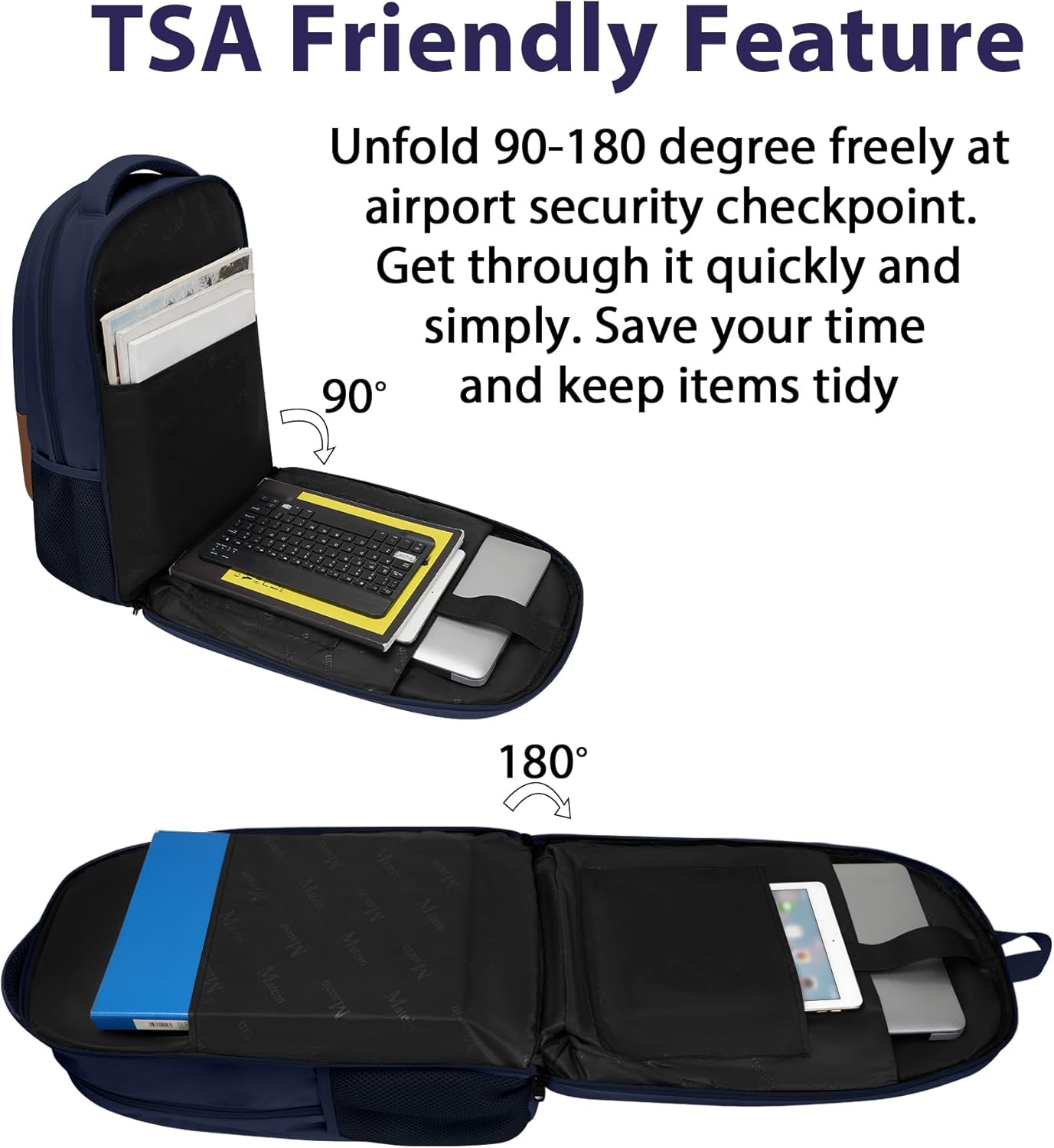 MATEIN Travel Backpack for Men with Anti Theft Pocket, TSA Friendly Carry On 17.3 Inch Laptop Backpack with Luggage Strap, Water Resistant Flight Approved Work Business College Daypack Bag for Men