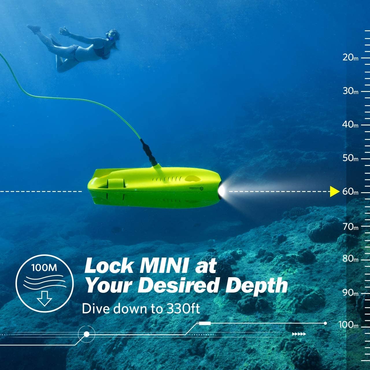 gladius Mini Underwater Drone, 4K UHD Underwater Camera for Real Time Viewing, Remote Controller and APP Remote Control, Dive to 330ft, Live Stream, Adjustable Tilt-Lock, Fish Finder, ROV : Electronics