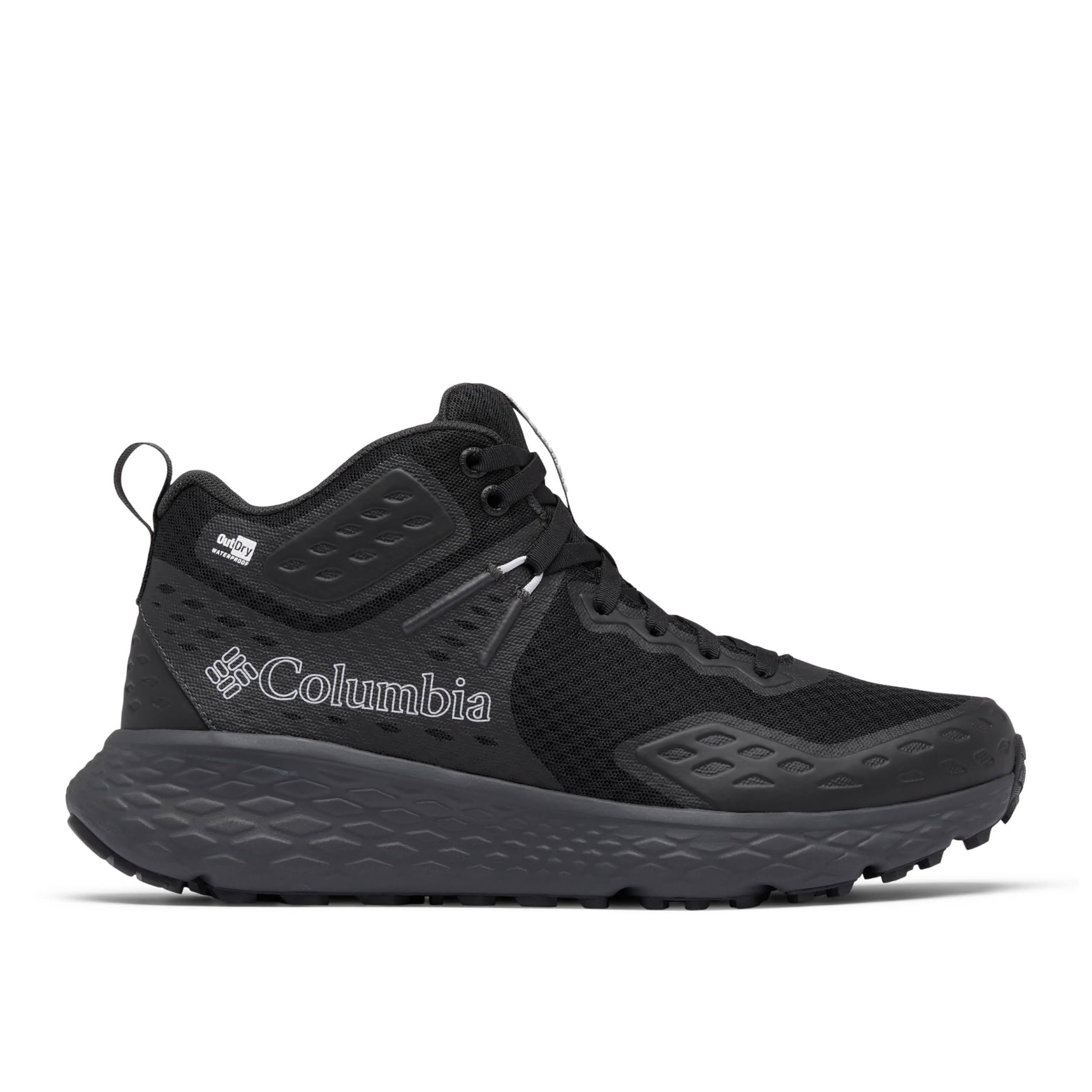 Columbia Men's Konos TRS Outdry Mid, Waterproof Mid Rise Trekking and Hiking Boots, Black/Shark, 12