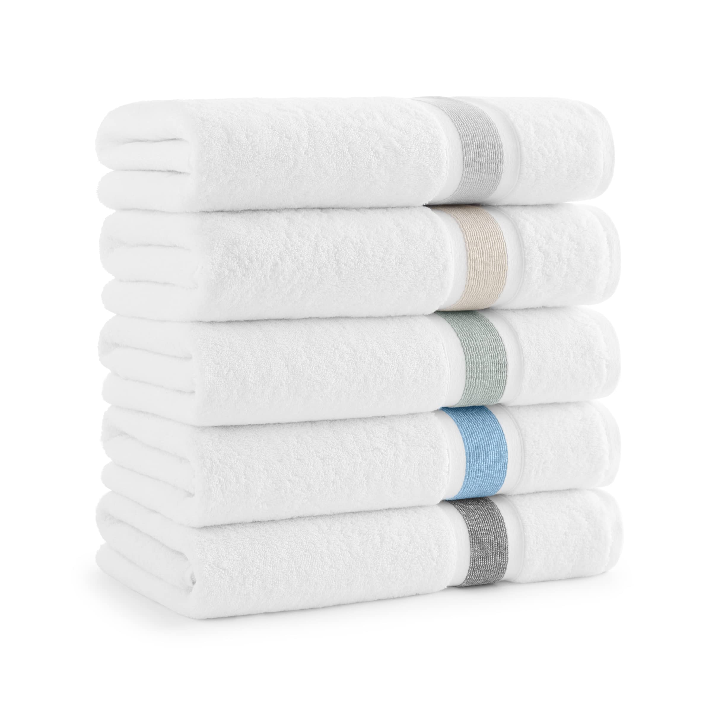 Aston & Arden Juego de 2 toallas de baño turcas a rayas, extrasuaves y afelpadas con el mejor algodón Egeo de fibras largas, 600 GSM, toalla de lujo para spa, hotel y baño, 30 x 60 pulgadas, color