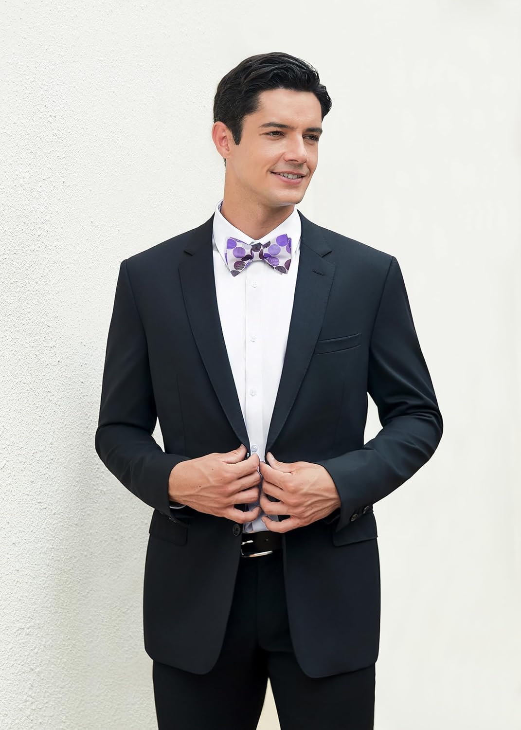 HISDERN Bow Ties for Men Polka Dot Selftie Bowtie and Pocket Square Classic Business Tuxedo Wedding Bowties Handkerchief - Image 7