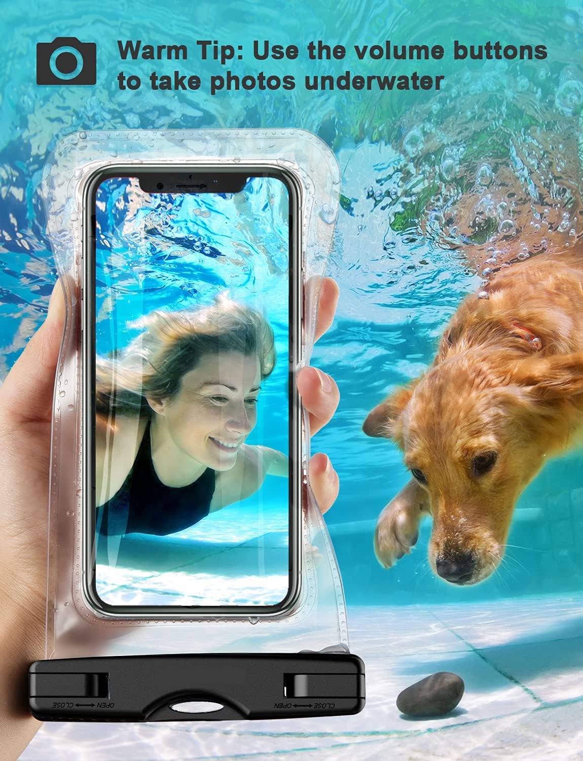 Waterproof Phone Pouch, 2 Pack Waterproof Case Underwater Cellphone Dry Bag, Compatible with iPhone13 12 Pro Max SE 11 Pro Max XS XR 8 7 Galaxy S20 S10 Google up to 7.0", with Lanyard for Swim Travel