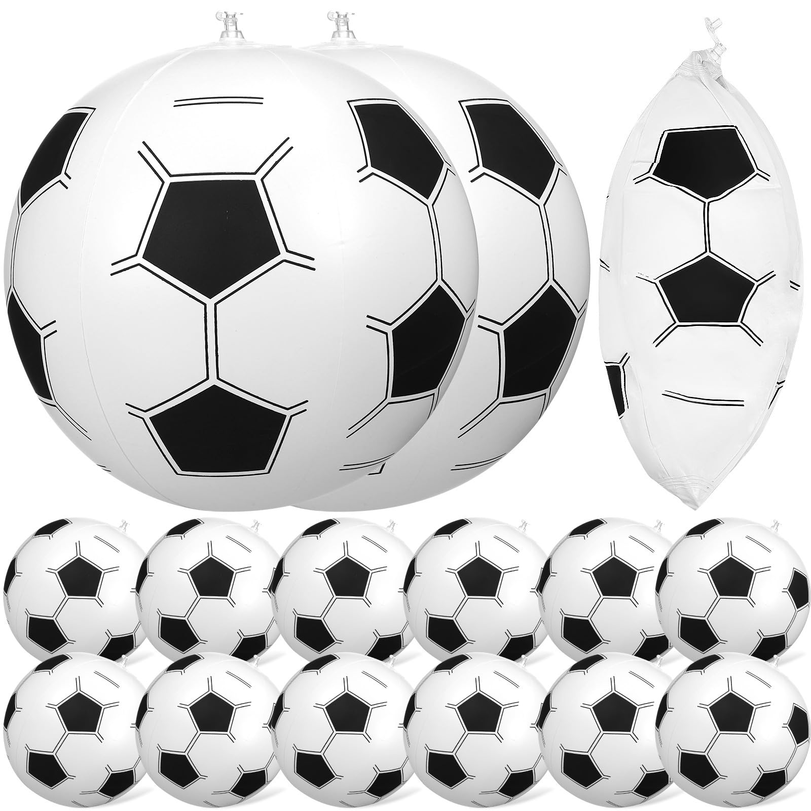 Toyvian 15 Pcs Inflatable Football Beach Balls - 11. 7 Inch Pvc Blow Up Footballs for Pool Parties, Summer Beach Games, Sports-themed Birthday Decorations & School Events