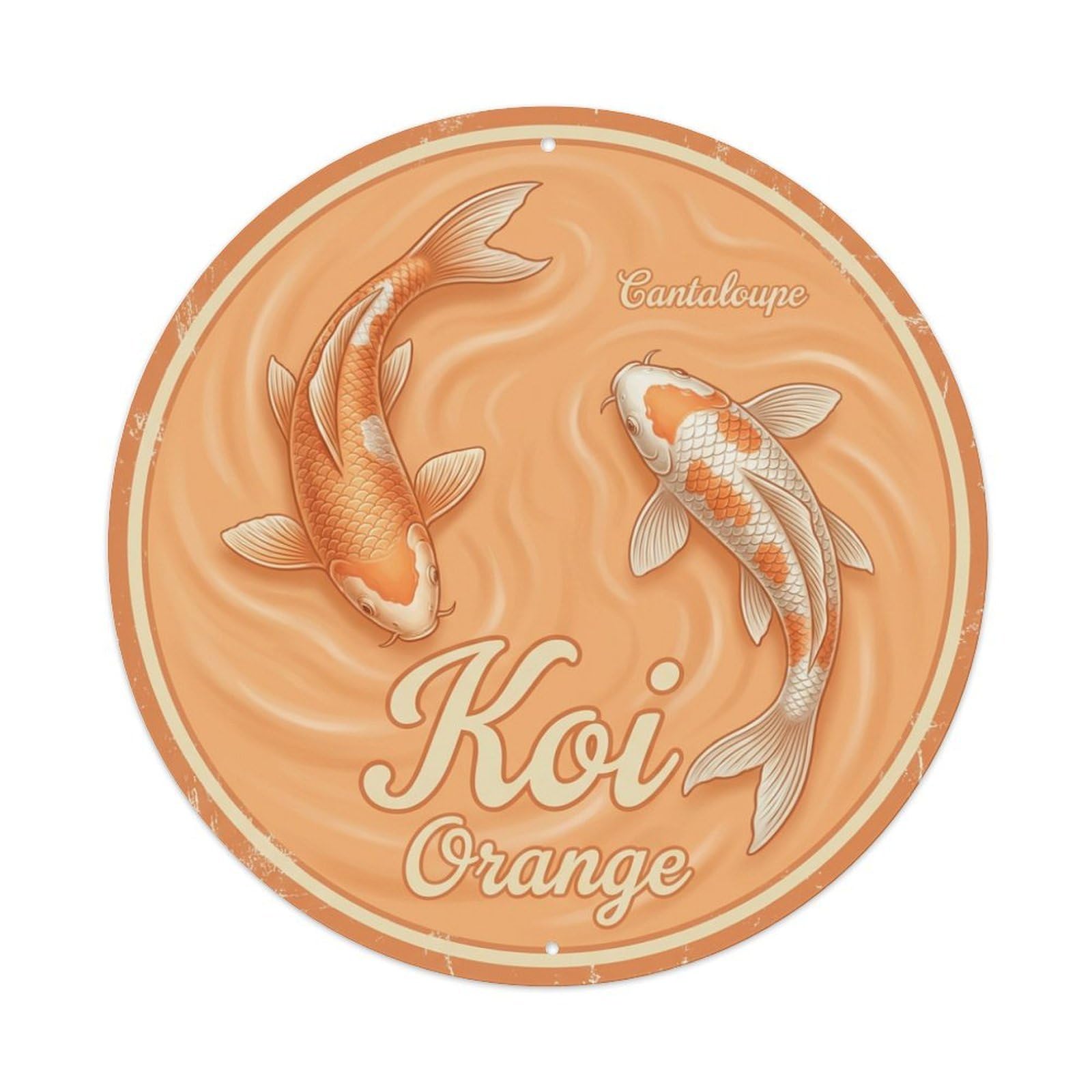 Koi Fish Cantaloupe Orange Waters Melon Sweet Fresh Soft Metal Tin Sign