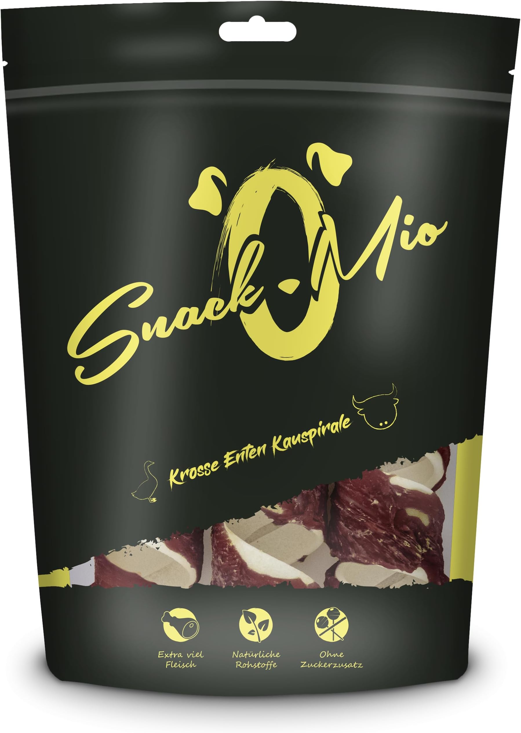 SnackOMioPremium Chewing Snack for Dogs, Crispy Duck Chewing Spiral, Pack of 1 (1 x 110 g)