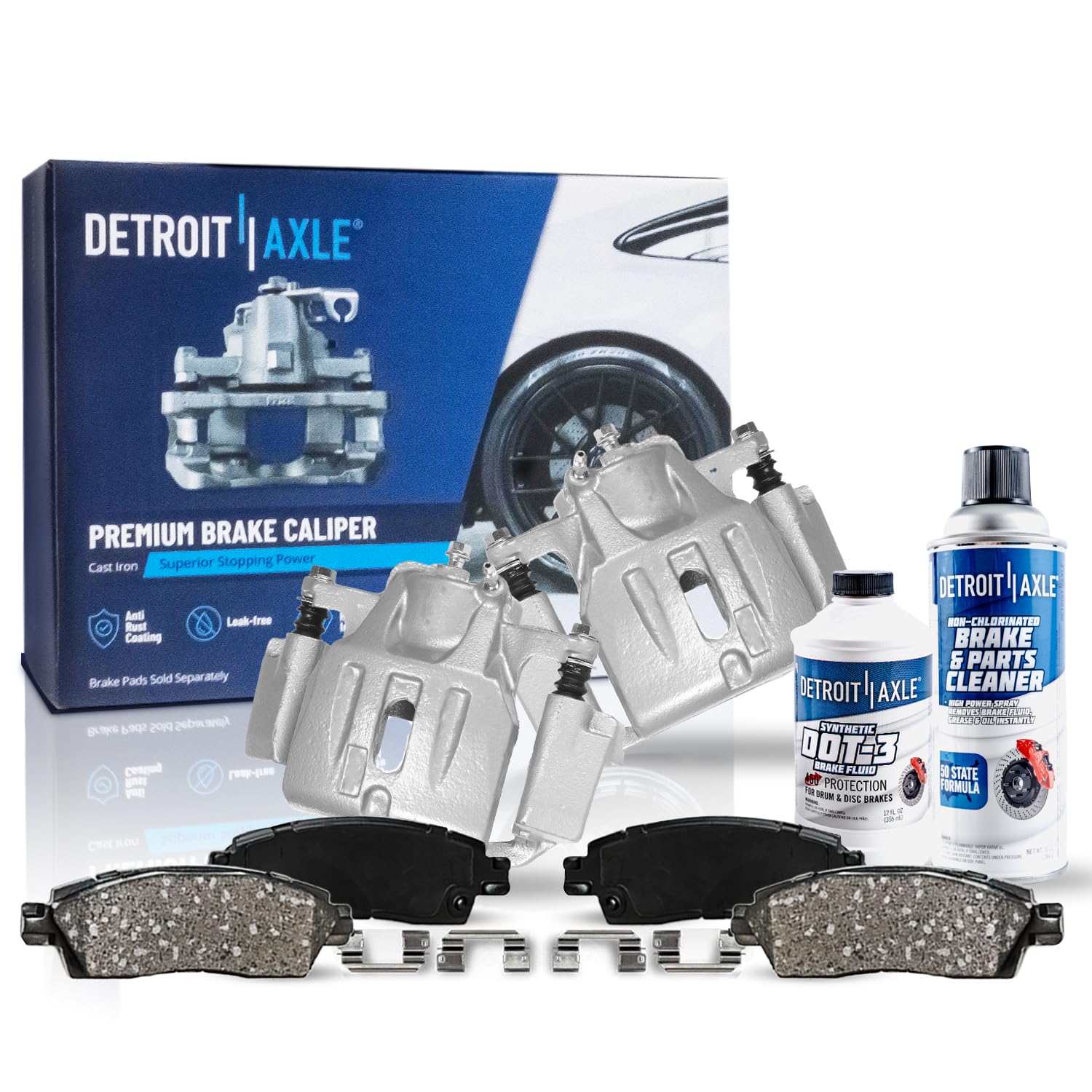 Detroit Axle - 6pc Front Brake Kit for 2001-2007 Toyota Highlander