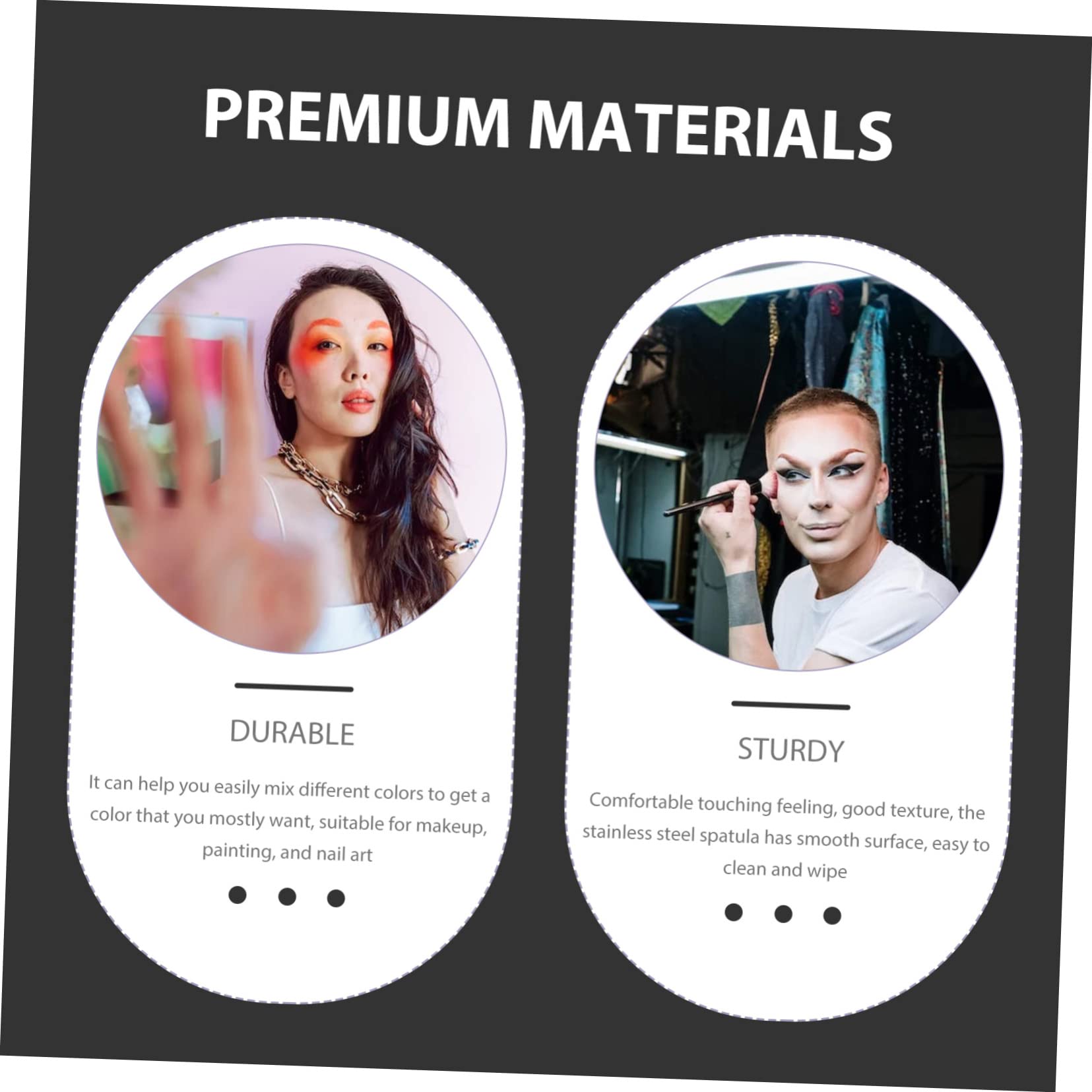 Beatifufu Long Makeup Spatula Stainless Steel Cosmetic Spatula for Blending Nail Art