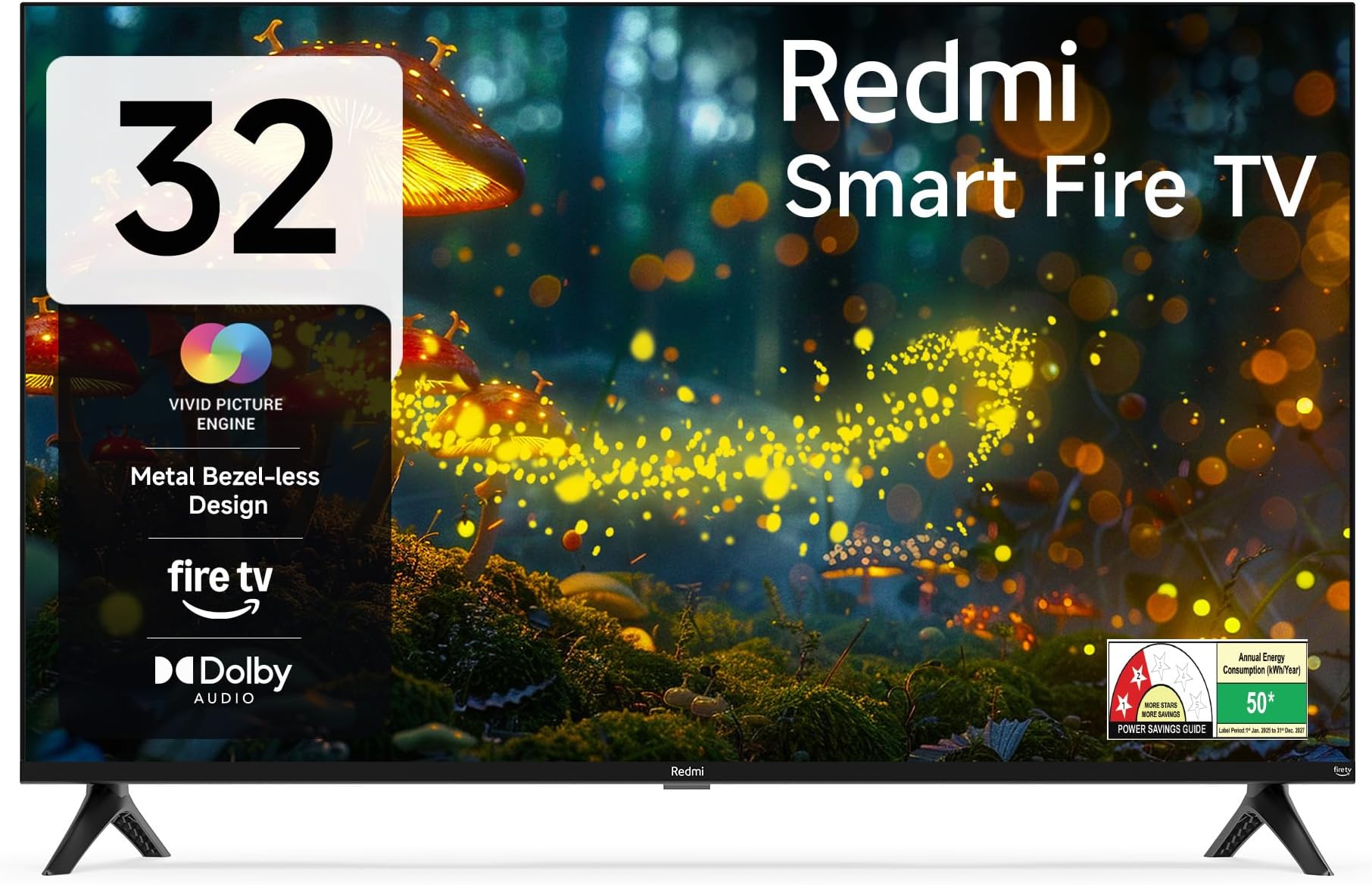 Redmi Xiaomi 80 cm (32 inches) F Series HD Ready Smart LED Fire TV L32MA-FVIN (Black)