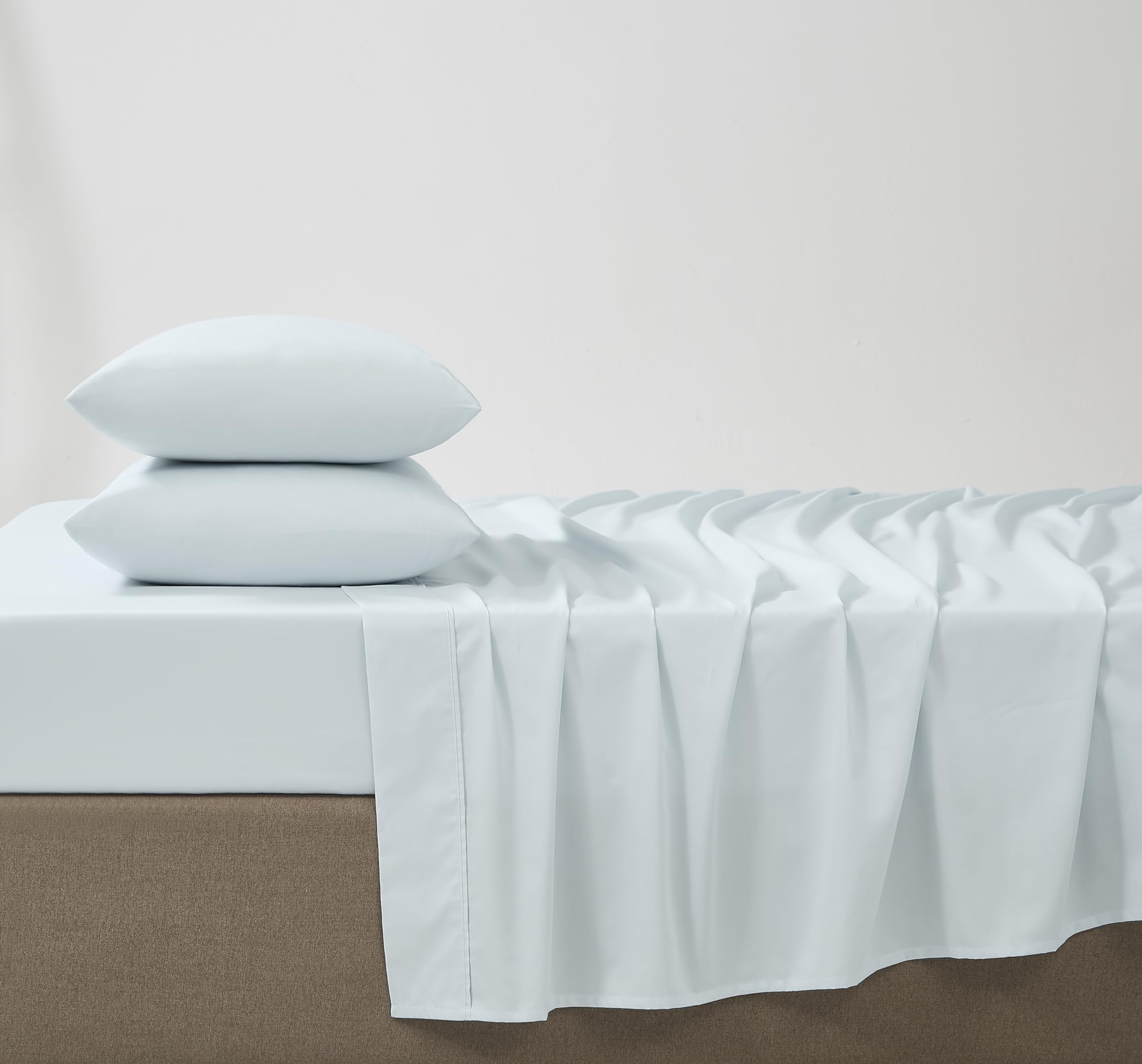 Linen Closet Baumwoll-Bettlaken-Set, 3-teilig, 300 Fadenzahl, Hellblau – Mit True-Grip-Technologie