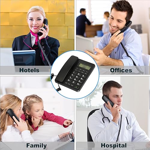 Miniatura 6 de Teléfono de botón grande con volumen fuerte, soporte de teléfono fijo con volumen ajustable y marcaciones de velocidad de un toque, teléfono con