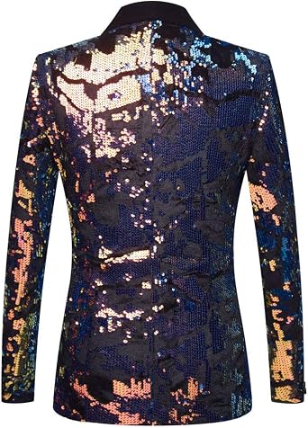 Mens Purple Velvet Sequin Blazer