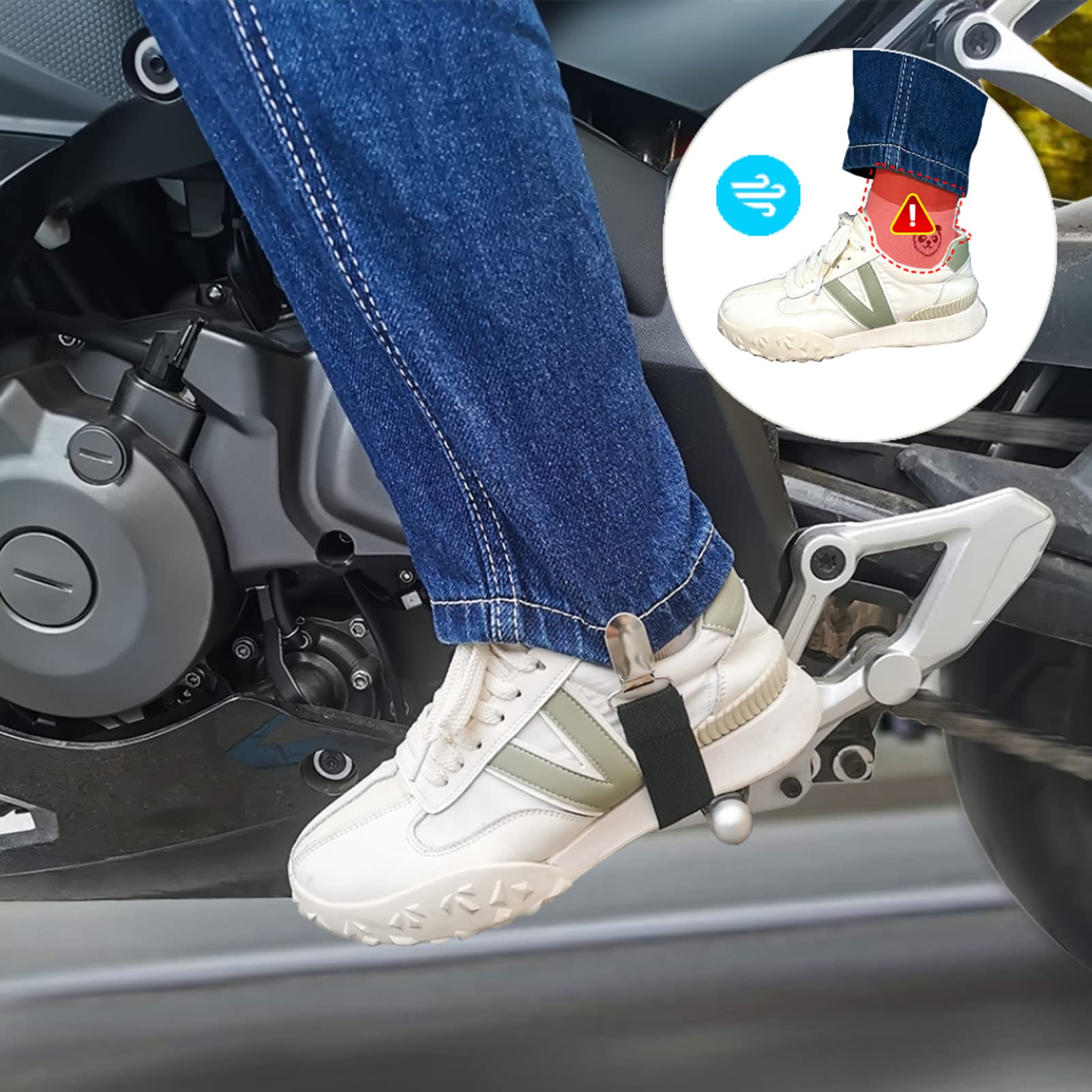 Lot De 4 Clips élastiques Réglables Pour Bottes De Moto - Fixation Pantalon Anti-vent, Universel Homme/femme - 5