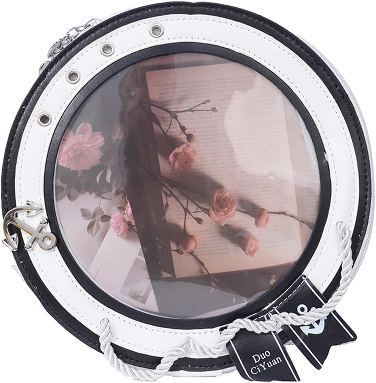 Round ita Bag Shape Aesthetic Purse Cute Anime Sailor PU Leather Crossbody pin Bag
