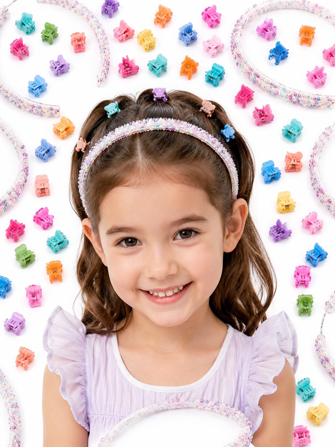 Plutify Baby Girl Headbands – Pearl & Floral Hair Bands for Kids, Soft & Comfortable, Birthday Tiara Style Hair Accessories for Girls(Royal Pink)-image-49