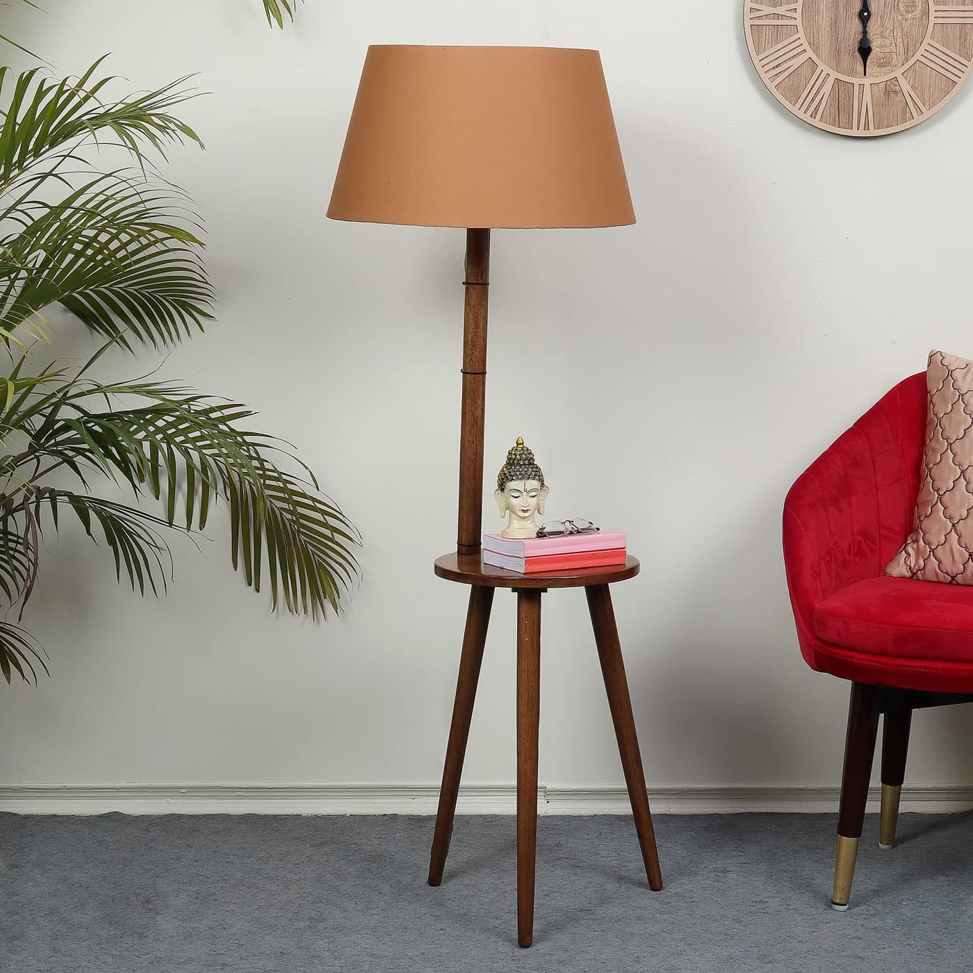 Handcrafted Mango Wood Floor Lamp - Rustic Home Decor -2