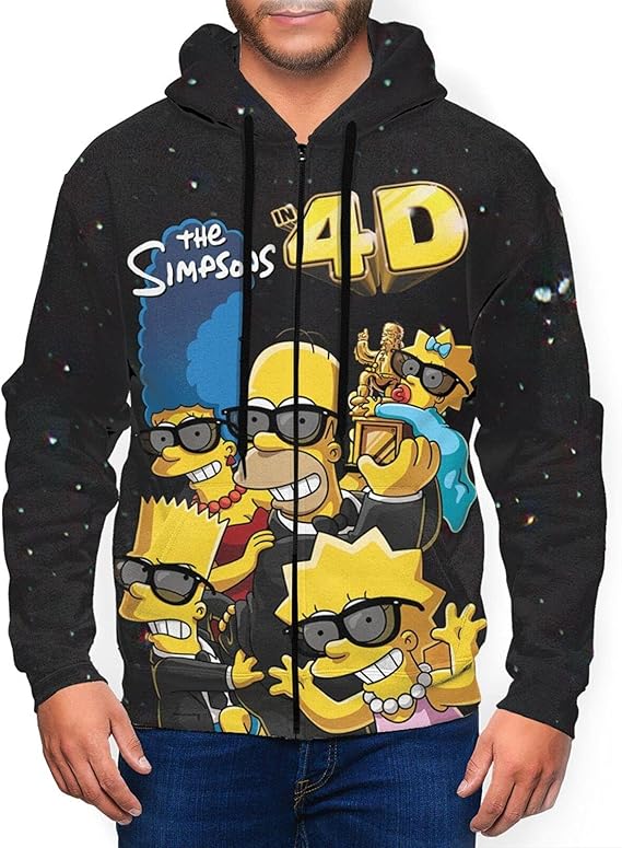 The Simpsons 3D Print Soft Full Zip Hoodies Jacket