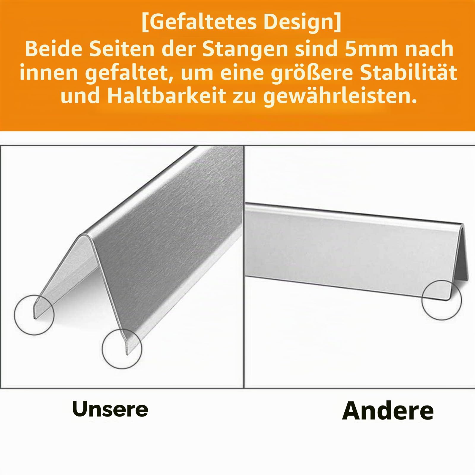 GFTIME 38,9cm Flavorizer Bar 7636 für Spirit E-310/320/330 (2013-Current), Spirit II E/S 310 & 210 Serie Gasgrill (mit vorderen Brennerknöpfen), Edelstahl Hitzeplatte Ersatzteile