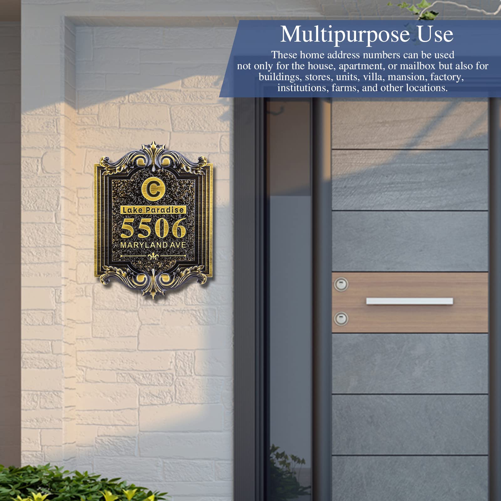 Personalized Address Sign Address Plaque Home Address Signs Vintage Street - View #5