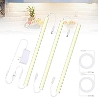 Vista 11 de JUSJUBR Luz LED delgada de 12 pulgadas para debajo del gabinete con función de memoria, barra de luz USB regulable blanca cálida de 3000 K