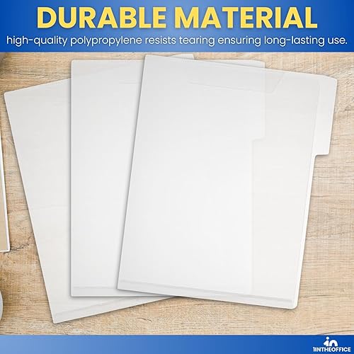 Miniatura 3 de 1InTheOffice Carpeta de plástico transparente tamaño carta, carpeta de archivos de polietileno con 3 pestañas, (paquete de 6)