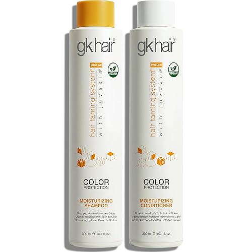 GK HAIR Juego de champú y acondicionador – Champú y acondicionador sin sulfato para cabello teñido – Volumizante, hidratante y – Hecho con aloe