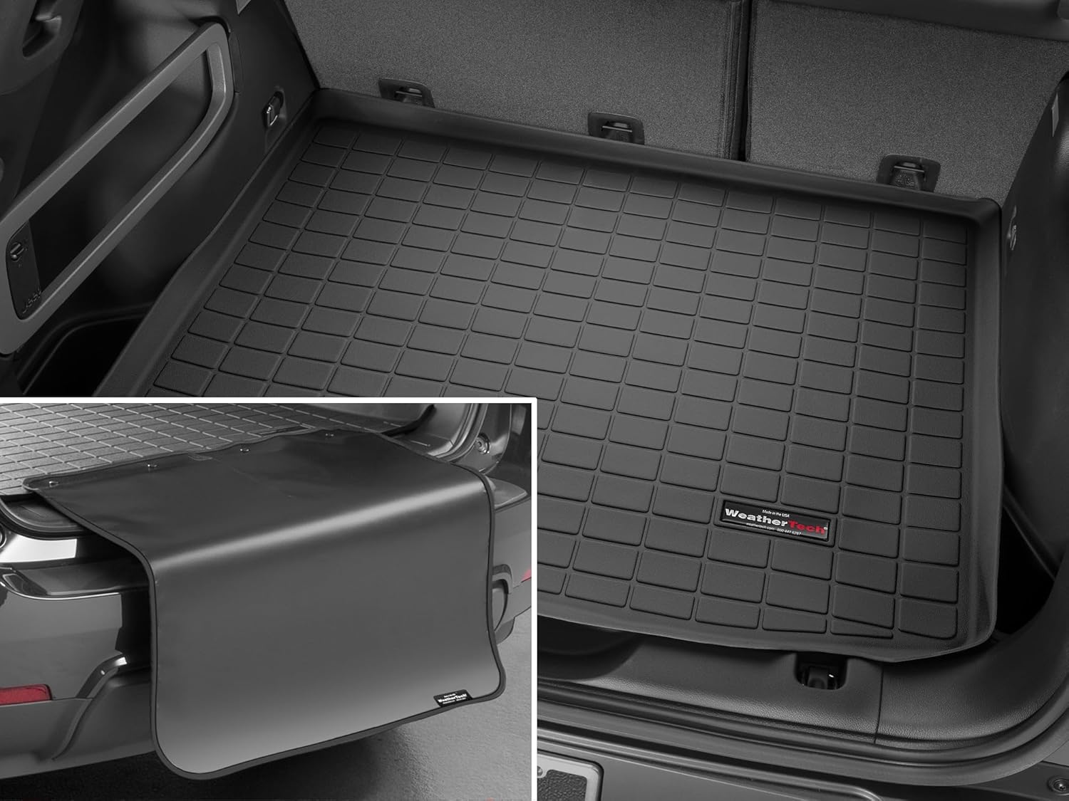 WeatherTech Cargo Trunk Liner with Bumper Protector for Jeep Cherokee - Behind 2nd Row w/Bumper Protector (40656SK), Black