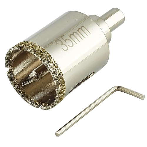 Miniatura 4 de Sierra de diamante de 3 pulgadas + 1 3/8 pulgadas con broca piloto, brocas de sierra con orificio central para vidrio, azulejos de porcelana,