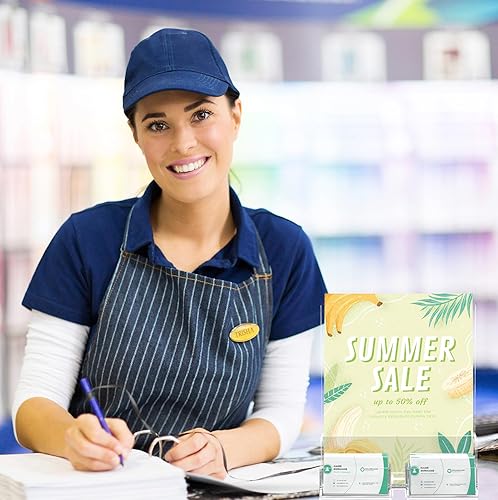 Miniatura 5 de Leinuosen Soporte acrílico para folletos con 2 tarjeteros de plástico de 8.5 x 11 pulgadas, soporte transparente para folletos de literatura,