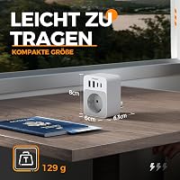 TESSAN USA utazási adapter 20W, 2 USB-C 2 USB-A, gyorstöltés, EU-USA típus B dugó - EU to US 4USB, White 6