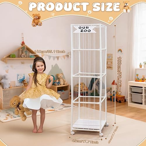 Miniatura 3 de OurWarm Almacenamiento y organizador de animales de peluche, organizador de almacenamiento de juguetes de PVC para niños con banda elástica y