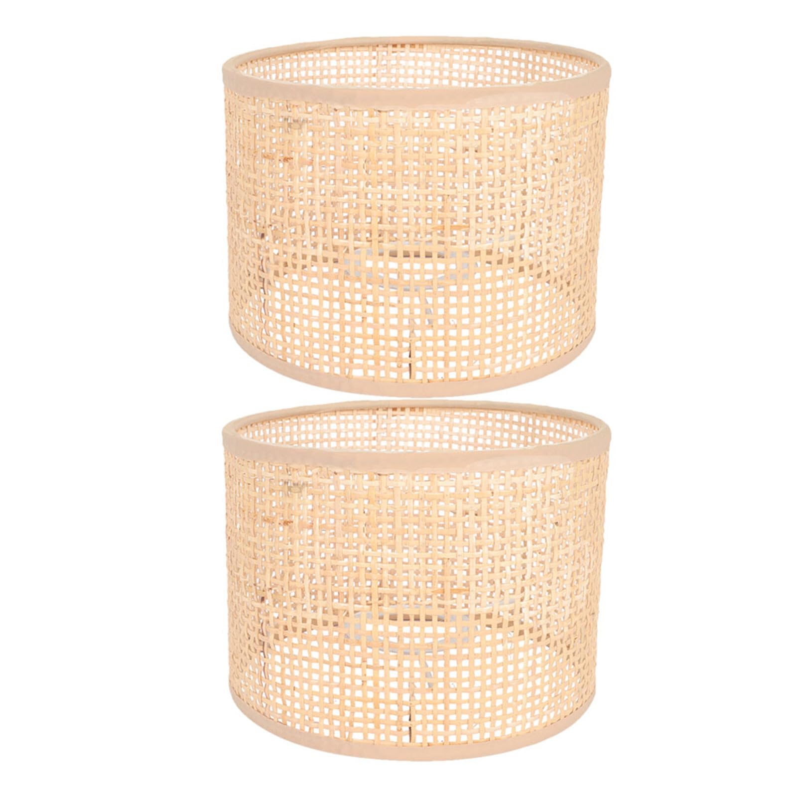 Housoutil Pantalla Decorativa de Bambú 2 Piezas para Lámpara Colgante Tejida Resistente y Ligera para Uso en Salón Dormitorio y Cafetería