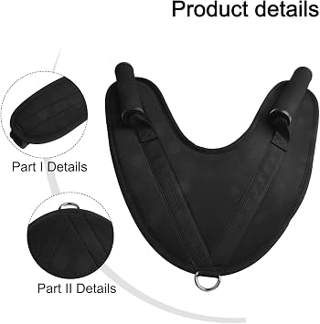 Ab Crunch Harness Cable Attachment, for Core Strength Training Equipment, Padded Ab Harness, for Cable Machine with Adjustable Strap, Gym Abdominal Workout Tool, for Home Fitness(Rubber handle)