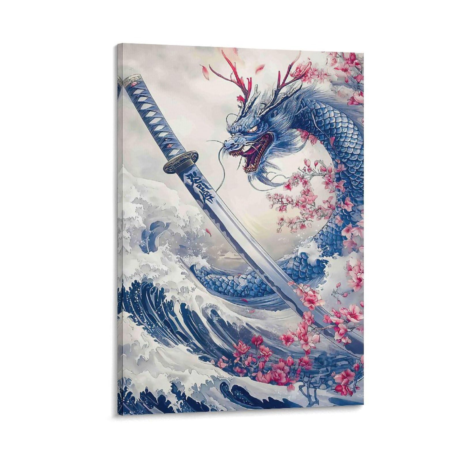 DHBANEIOK Dragon Sword Art Poster Artwork Canvas Prints Picture Modern Canvas Wall Art Picture Wall Hanging for Bathroom Wall Decor 16x24inch(40x60cm)