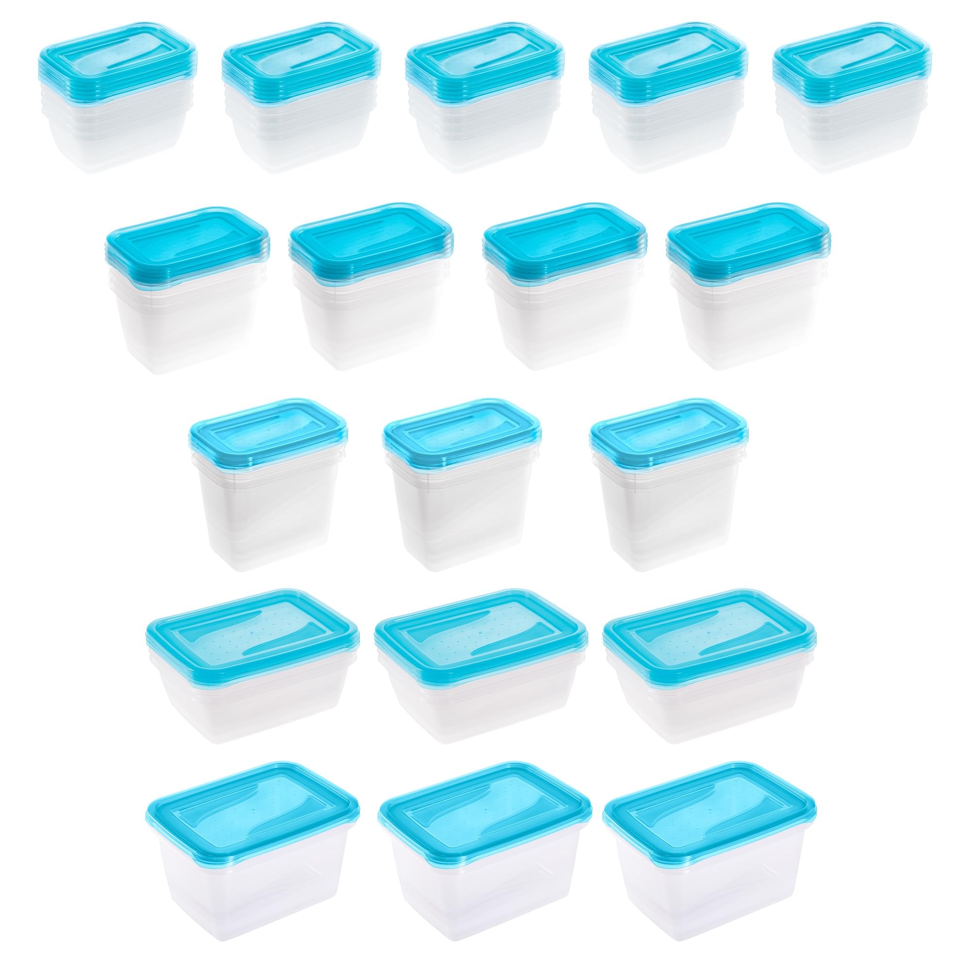 keeeper fredo fresh 17x Frischhaltedosen, Fresh Blue (Transparent)